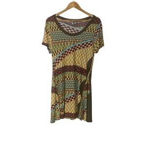 Missoni Geometric Polka Dot Pattern Above Knee Pull Over Tunic Dress Sz 10